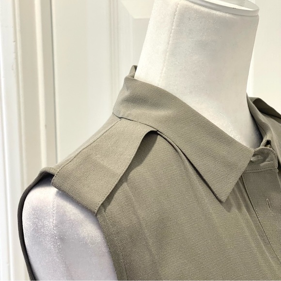 NWT  Habitual Sleeveless Button Up Tie Army Fall Green Midi Dress Size XS - Picture 7 of 11